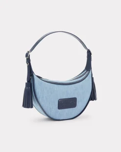Sale Bolso hobo mediano ' 18' de piel y denim Mujer Bolsos Mujer|Novedades