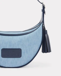 Sale Bolso hobo mediano ' 18' de piel y denim Mujer Bolsos Mujer|Novedades
