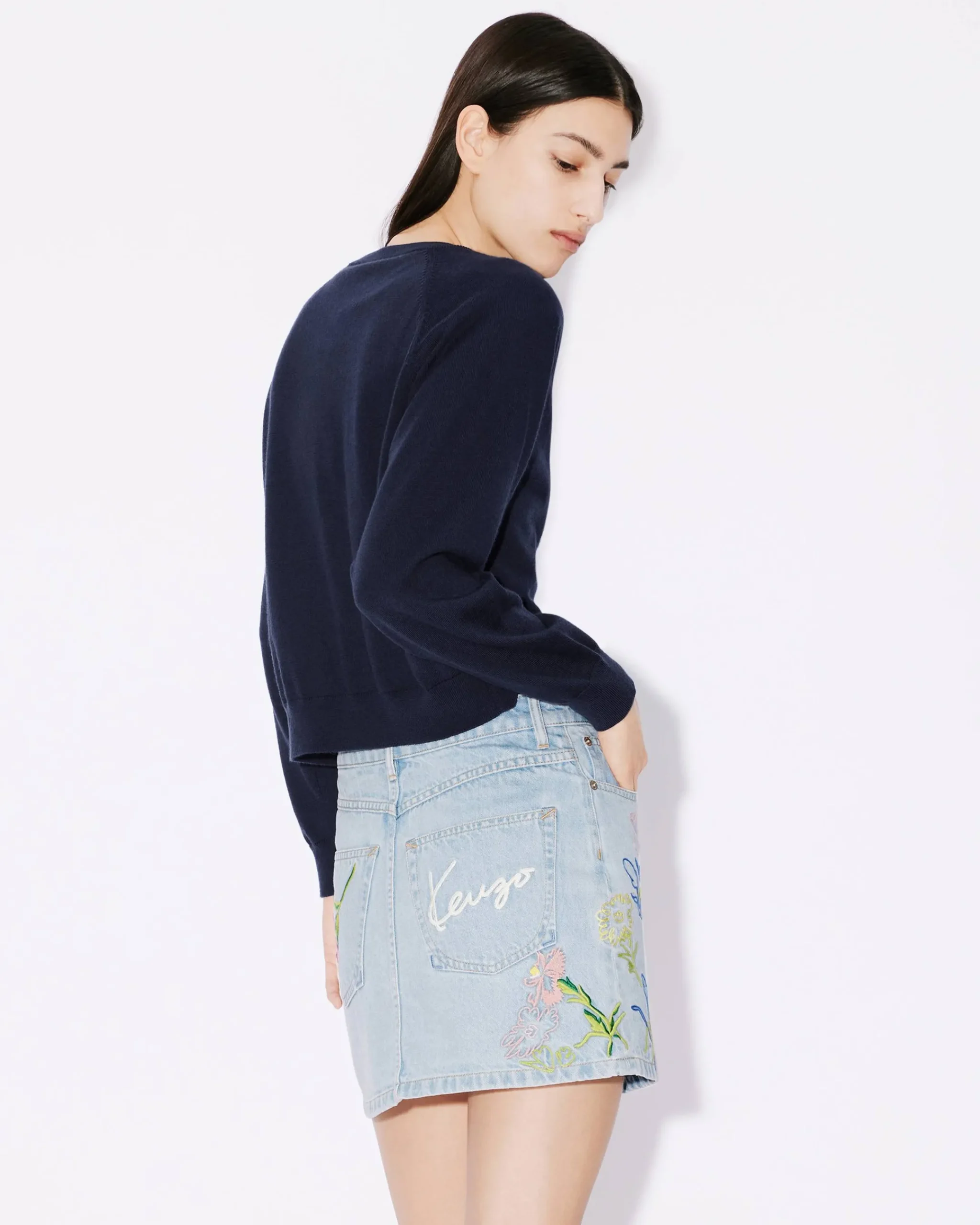 Sale Cárdigan con bordado ' Drawn Flowers' Mujer Jerséis|Novedades