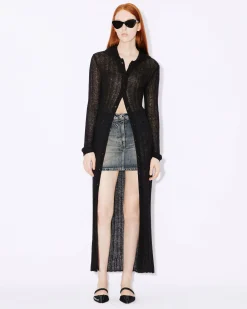 Cheap Cárdigan largo con efecto transparente Mujer Jerséis|Novedades