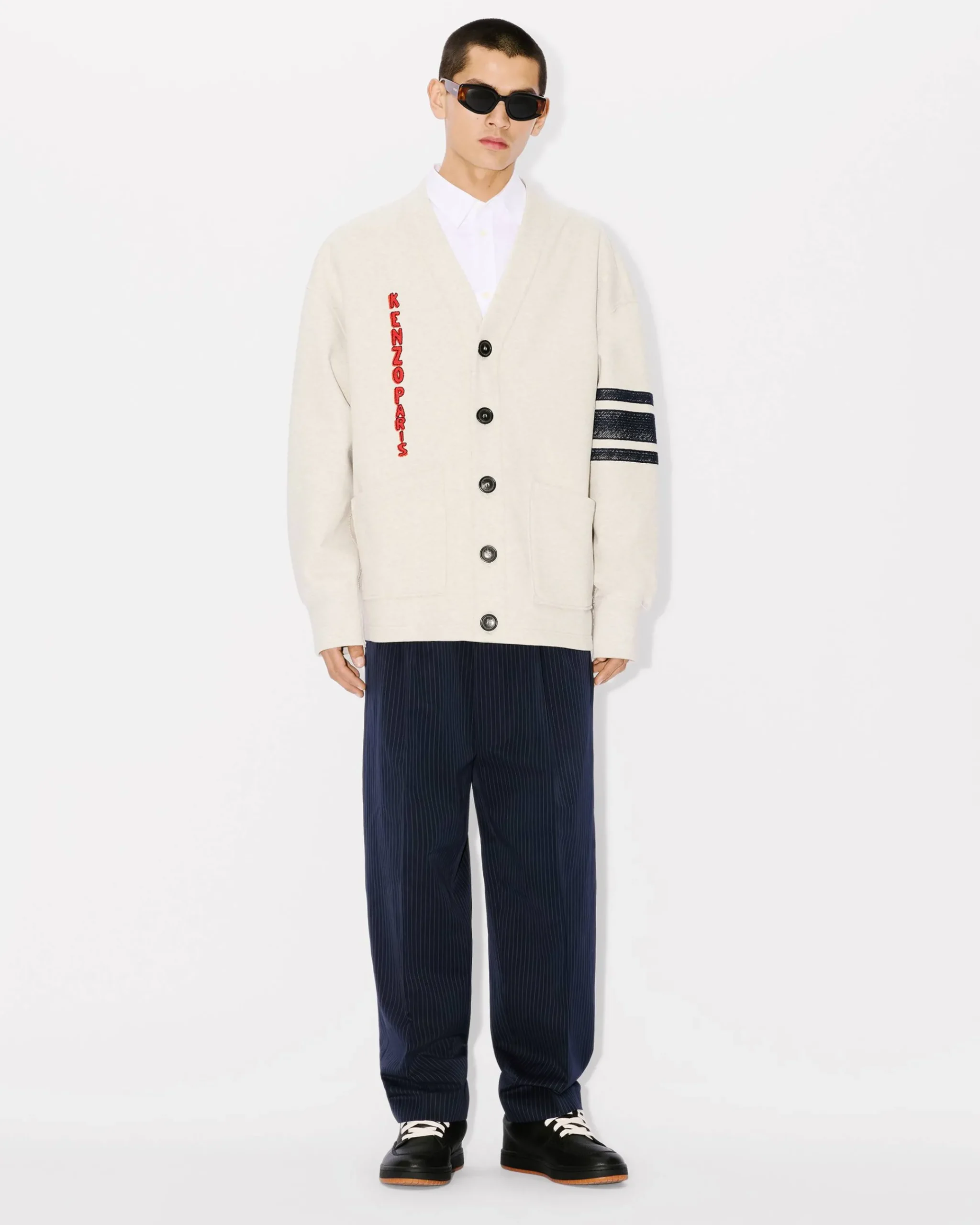 Best Sale Cárdigan superoversize con bordado ' Drawn Varsity' Hombre Sudaderas y Hoodies|Novedades