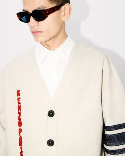 Best Sale Cárdigan superoversize con bordado ' Drawn Varsity' Hombre Sudaderas y Hoodies|Novedades