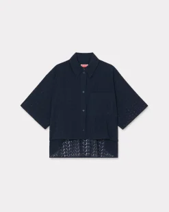 Best Sale Camisa cropped ' Boke Flower' Mujer Camisas y Tops|Novedades