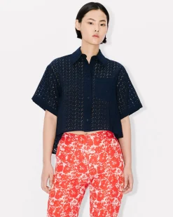 Best Sale Camisa cropped ' Boke Flower' Mujer Camisas y Tops|Novedades