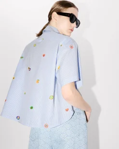 Hot Camisa cropped ' Fruit Stickers' Mujer Camisas y Tops|Novedades