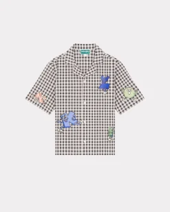 New Camisa de cuadros y motivos 'Flower' Niños Niños (3-12 años)