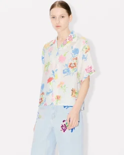 New Camisa hawaiana cropped ' Drawn Flowers' Mujer Camisas y Tops|Novedades