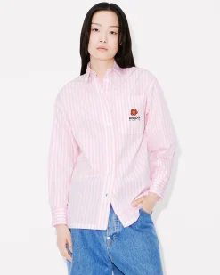 New Camisa oversize de rayas bordada 'Boke Flower' Mujer Camisas y Tops