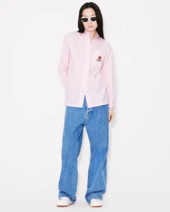 New Camisa oversize de rayas bordada 'Boke Flower' Mujer Camisas y Tops