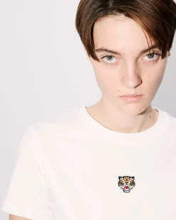 Best Sale Camiseta cl&aacute;sica bordada 'Lucky Tiger Crest' Mujer Camisetas y Polos|Novedades