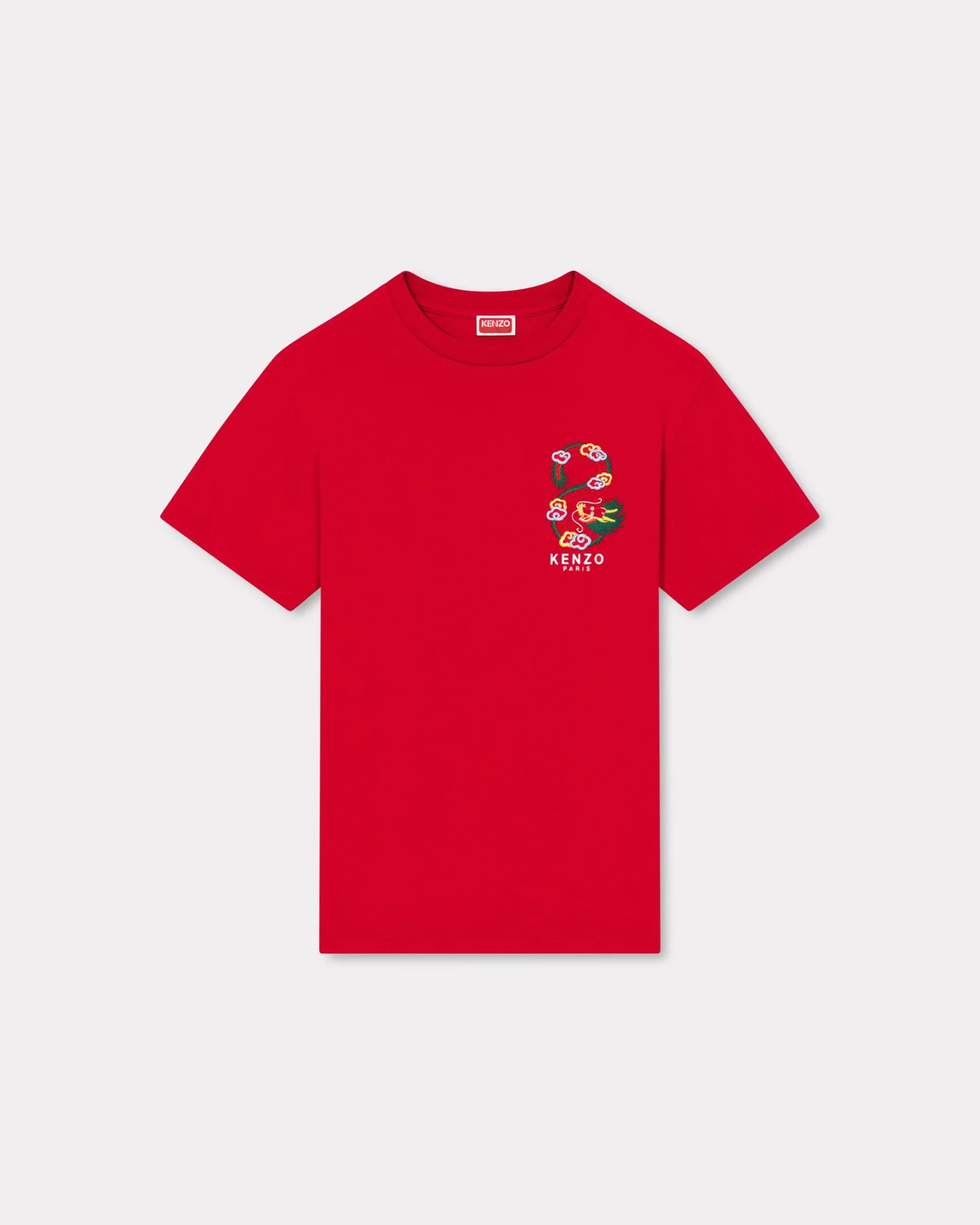 Online Camiseta de corte slim bordada 'Year of the Dragon' Mujer/Hombre Camisetas y Polos|Regalos