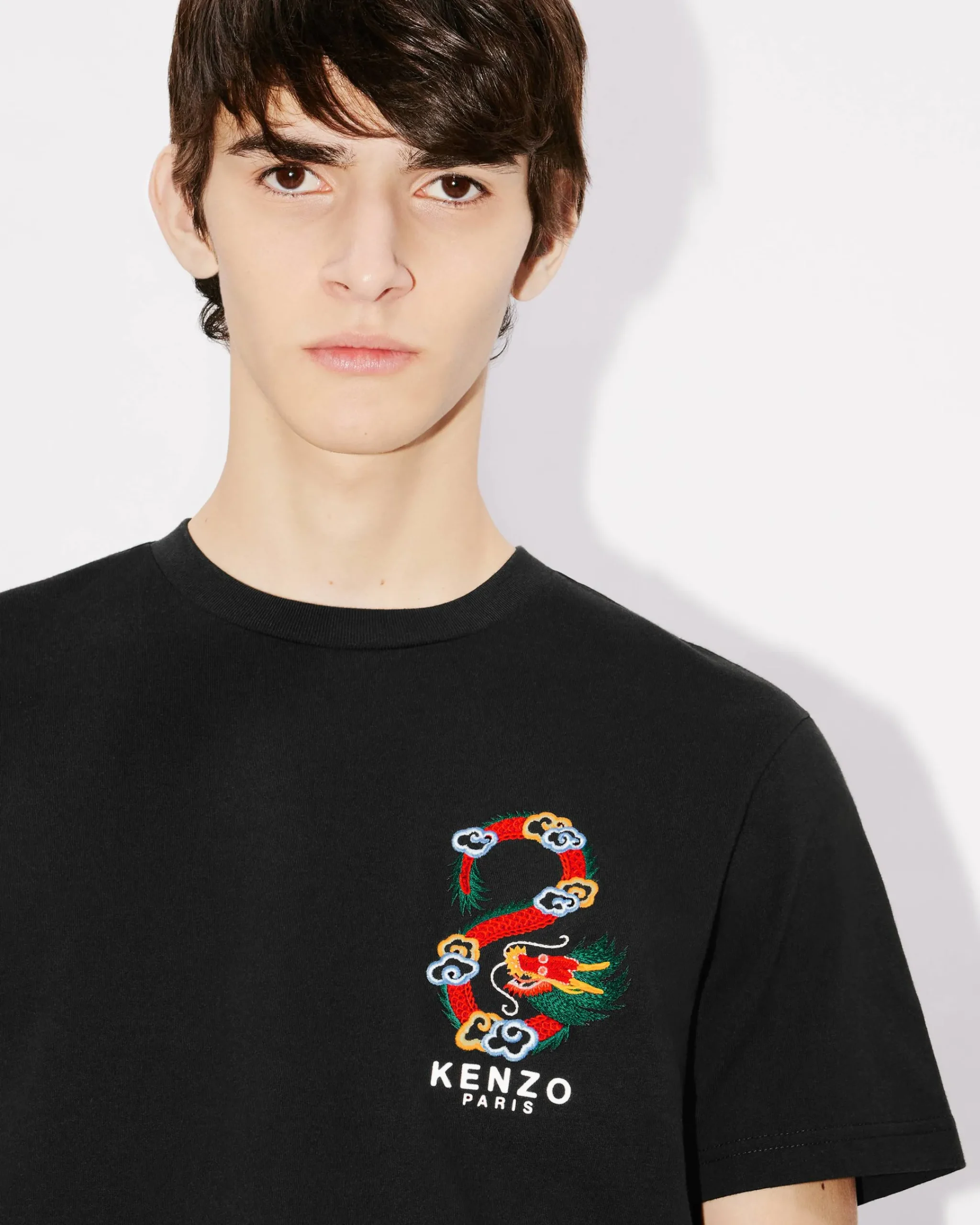Store Camiseta de corte slim bordada 'Year of the Dragon' Mujer/Hombre Camisetas y Polos|Regalos