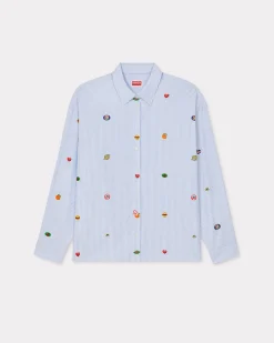 New Camiseta de hombros ca&iacute;dos ' Fruit Stickers' Mujer Camisas y Tops|Novedades