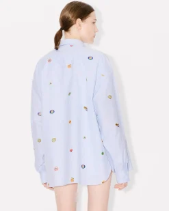 New Camiseta de hombros ca&iacute;dos ' Fruit Stickers' Mujer Camisas y Tops|Novedades