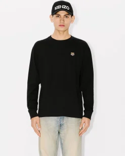 Best Sale Camiseta de manga larga bordada 'Lucky Tiger Crest' Mujer/Hombre Camisetas y Polos|Regalos