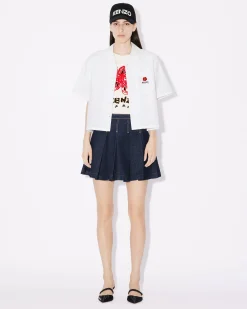 Best Camiseta holgada con bordado ' Drawn Varsity' Mujer Camisetas y Polos