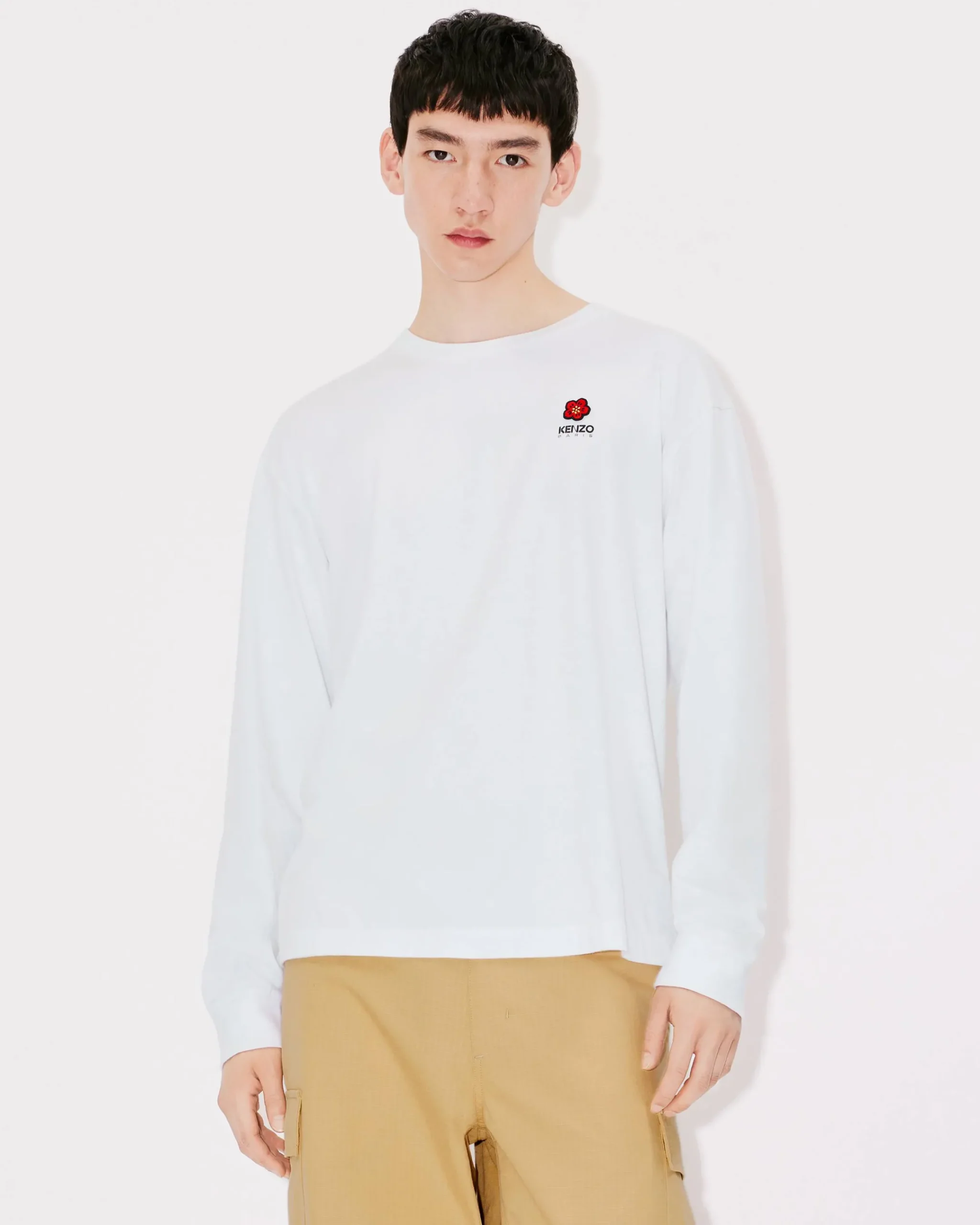 Shop Camiseta manga larga bordada 'Boke Flower' Hombre Camisetas y Polos