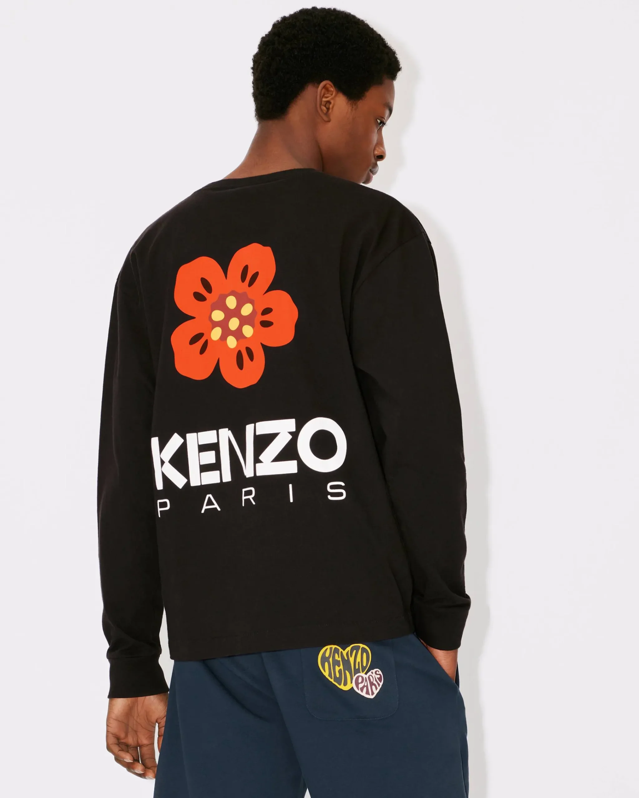 Clearance Camiseta manga larga bordada 'Boke Flower' Hombre Camisetas y Polos