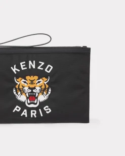 Outlet Cartera de mano grande ' Varsity' bordada de nailon Mujer/Hombre Carteras y Marroquinería|Lucky Tiger