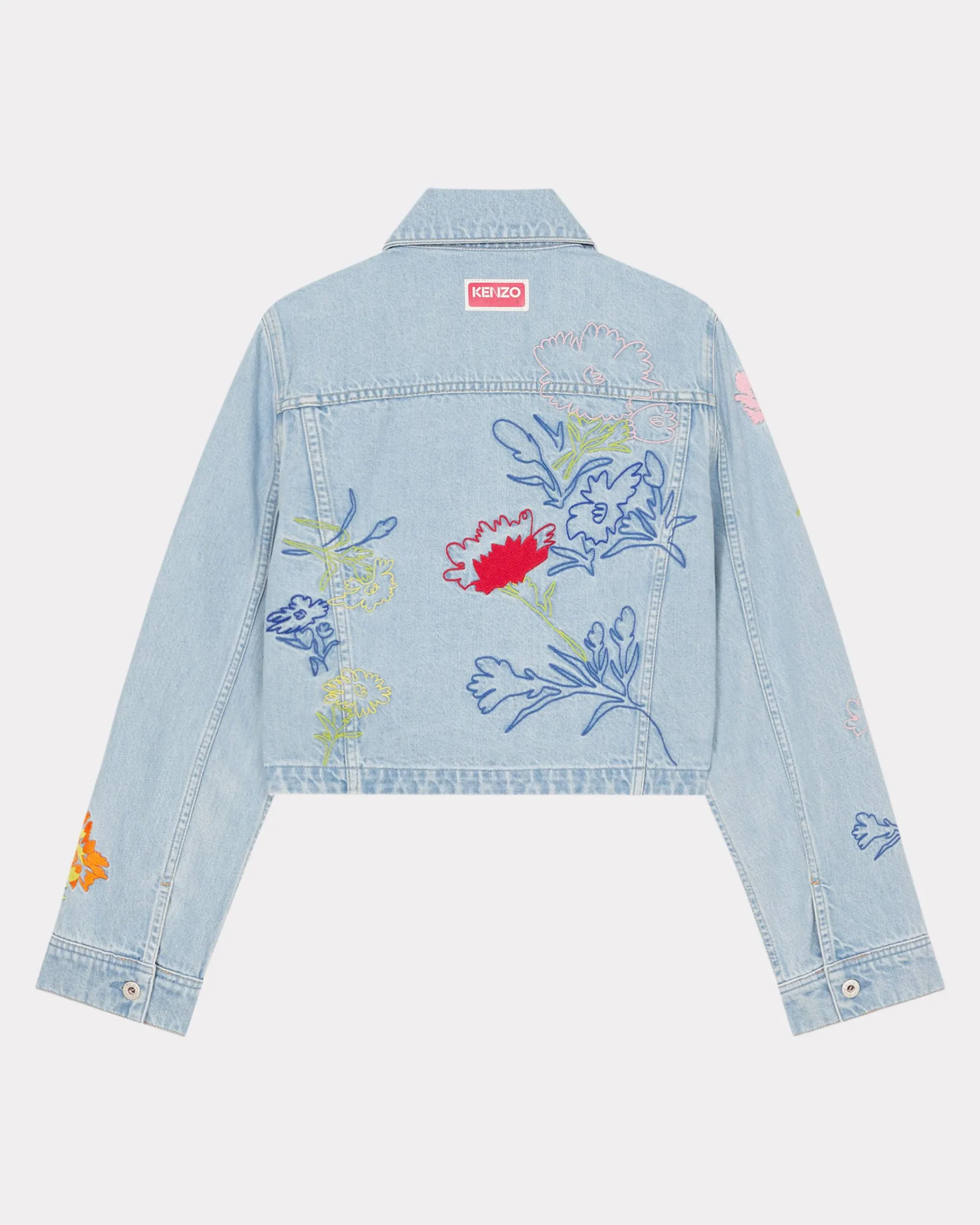 Clearance Cazadora trucker bordada ' Drawn Flowers' Mujer Denim|Chaquetas y Abrigos