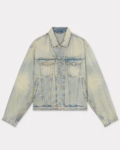 Hot Cazadora Trucker vaquera ' Drawn Varsity' Hombre Denim|Chaquetas y Abrigos