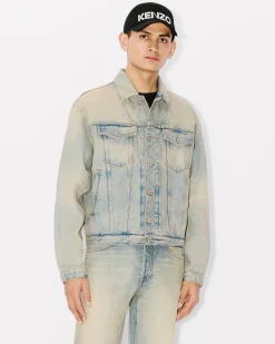 Hot Cazadora Trucker vaquera ' Drawn Varsity' Hombre Denim|Chaquetas y Abrigos