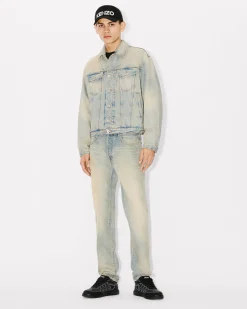Hot Cazadora Trucker vaquera ' Drawn Varsity' Hombre Denim|Chaquetas y Abrigos