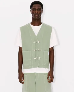 Cheap Chaleco de estilo worker ' Elephant Flag' Hombre Denim|Chaquetas y Abrigos