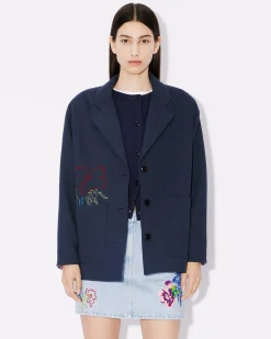 Online Chaqueta de estilo worker bordada ' Drawn Flowers' Mujer Tailoring|Chaquetas y Abrigos