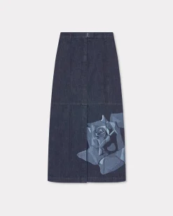 Hot Falda larga recta ' Rose' Mujer Denim|Vestidos y Faldas