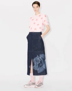 Hot Falda larga recta ' Rose' Mujer Denim|Vestidos y Faldas
