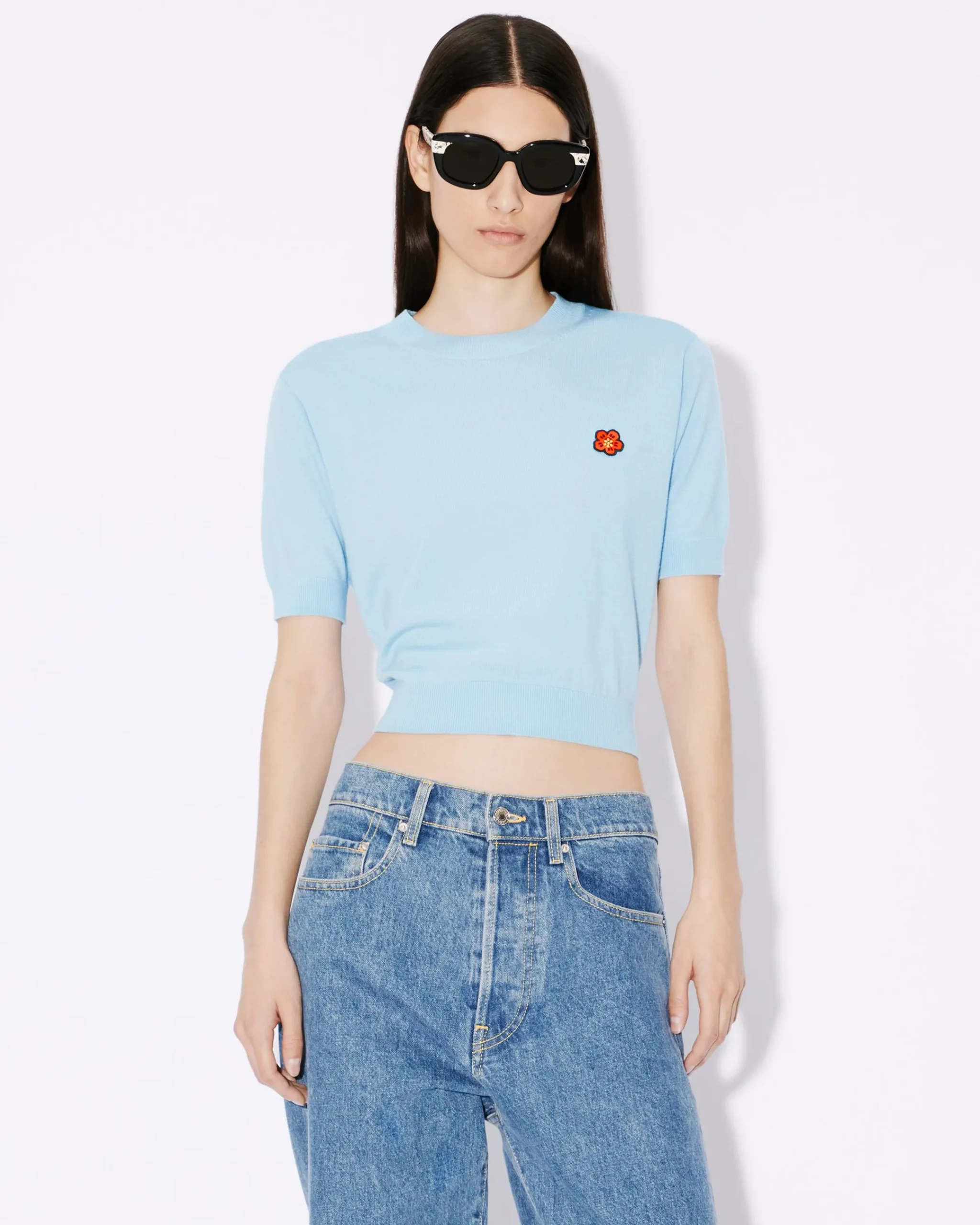 Online Jersey de manga corta con parche 'Boke Flower' bordado Mujer Jerséis|Boke Flower