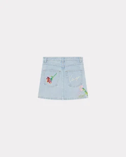 Online Minifalda bordada ' Drawn FLowers' Mujer Denim|Vestidos y Faldas