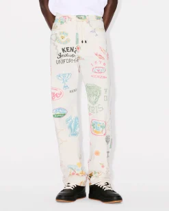 Hot Pantal&oacute;n recto Asagao ' Drawn Varsity' Hombre Denim|Pantalones