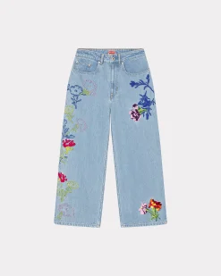 Discount Pantal&oacute;n vaquero cropped Sumire bordado ' Drawn Flowers' Mujer Denim|Pantalones y Shorts