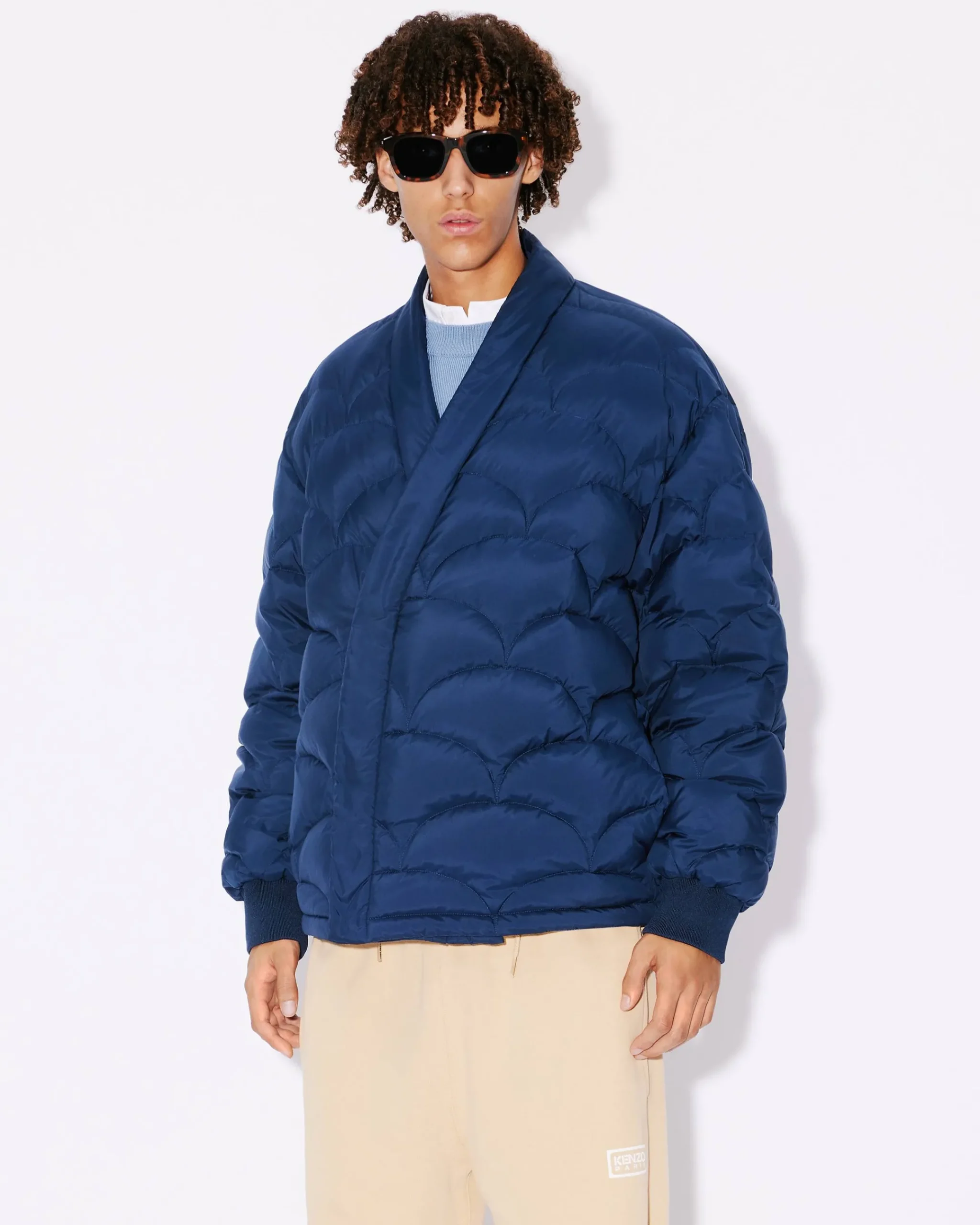 Cheap Plumas kimono ' Seigaiha' Hombre Chaquetas y Abrigos