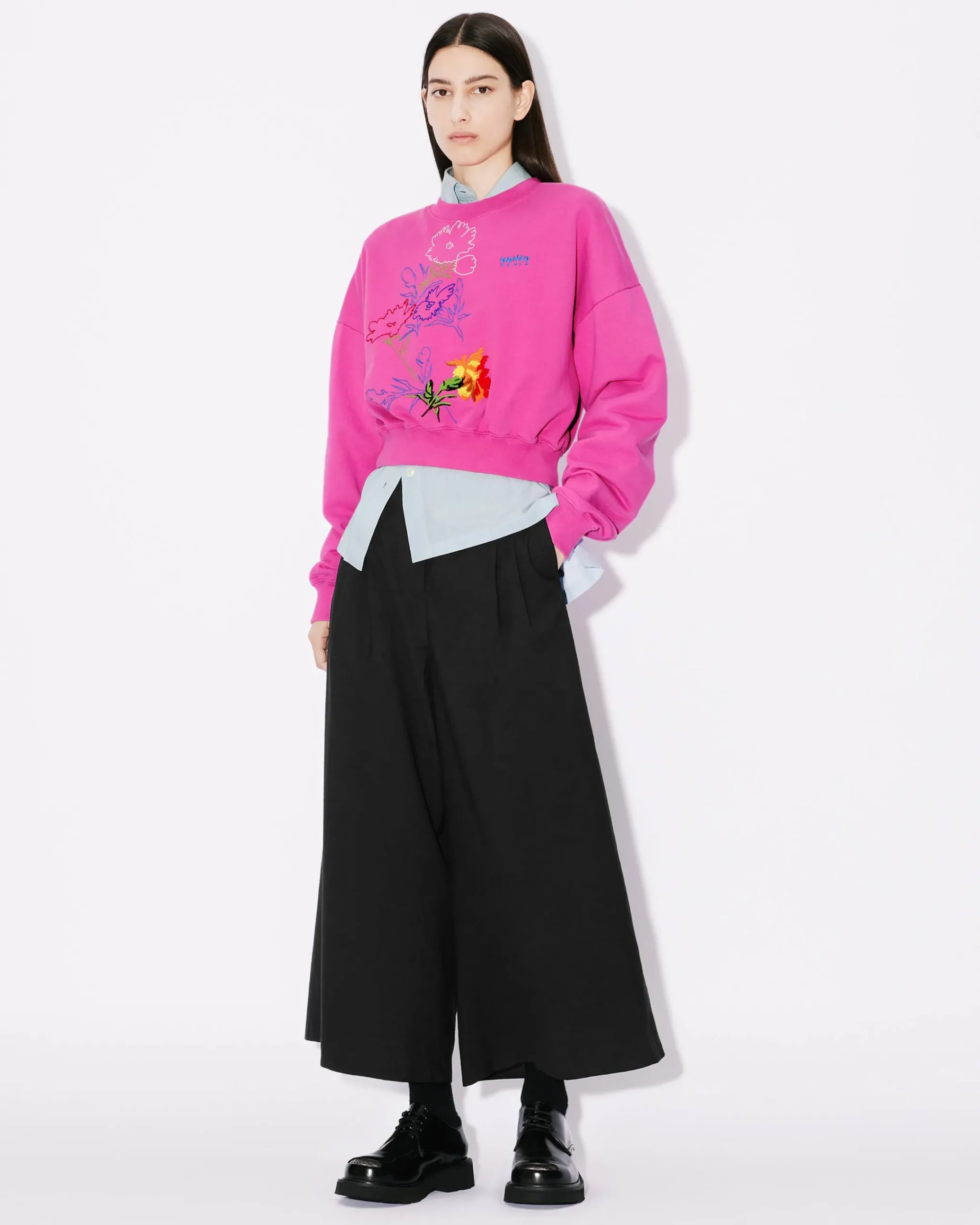 Fashion Sudadera bordada ' Drawn Flowers' Mujer Sudaderas y Hoodies|Novedades