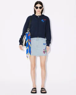 New Sudadera con capucha y bordado ' Drawn Flowers' Mujer Sudaderas y Hoodies|Novedades