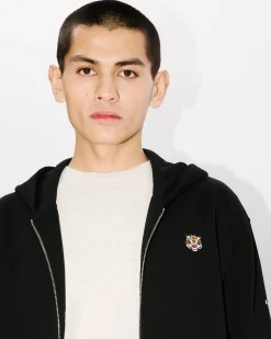 New Sudadera con cremallera bordada 'Lucky Tiger Crest' Mujer/Hombre Sudaderas y Hoodies|Lucky Tiger