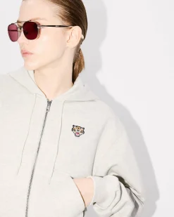 Cheap Sudadera con cremallera bordada 'Lucky Tiger Crest' Mujer Sudaderas y Hoodies|Lucky Tiger