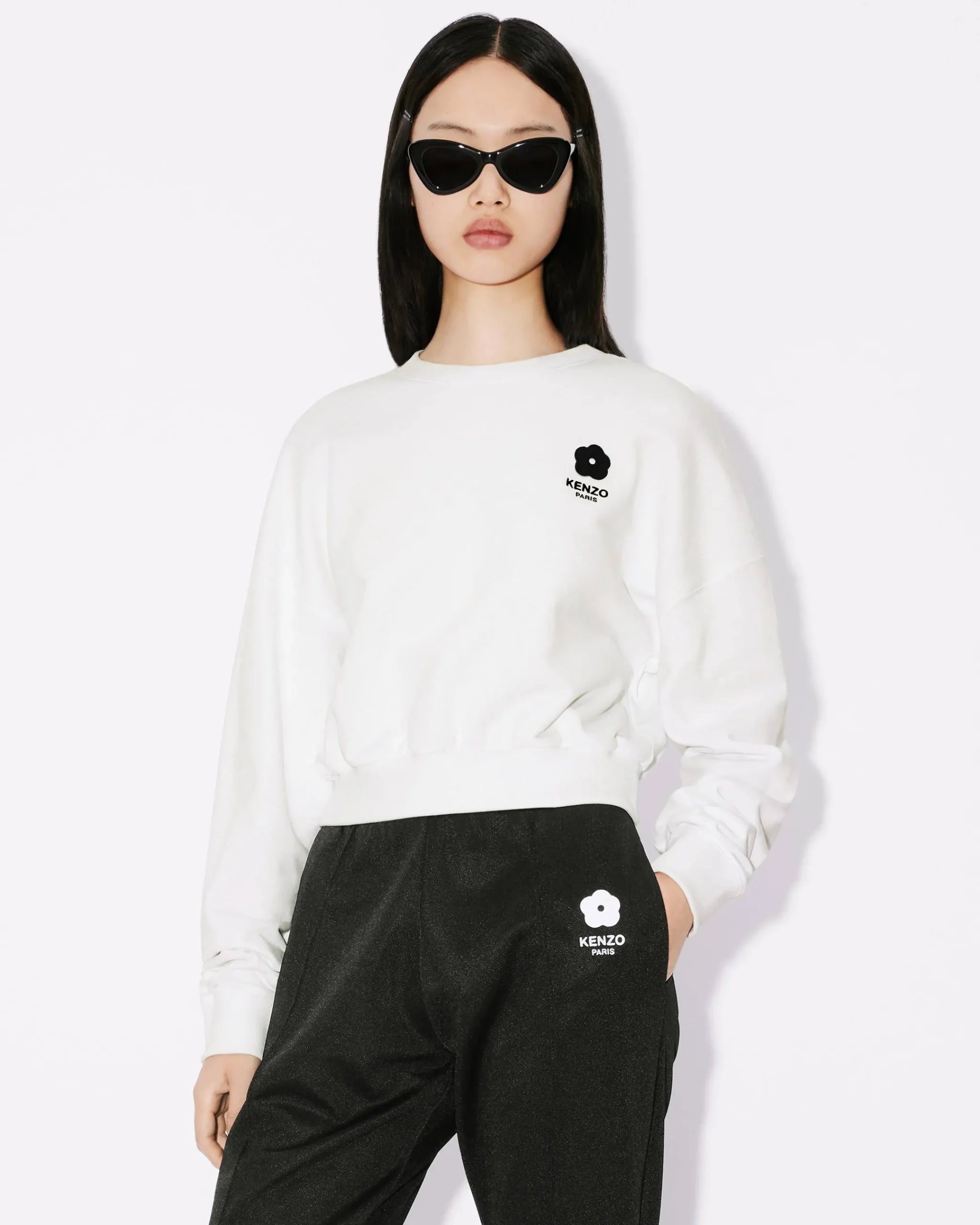Cheap Sudadera corta bordada 'Boke Flower 2.0' Mujer Sudaderas y Hoodies