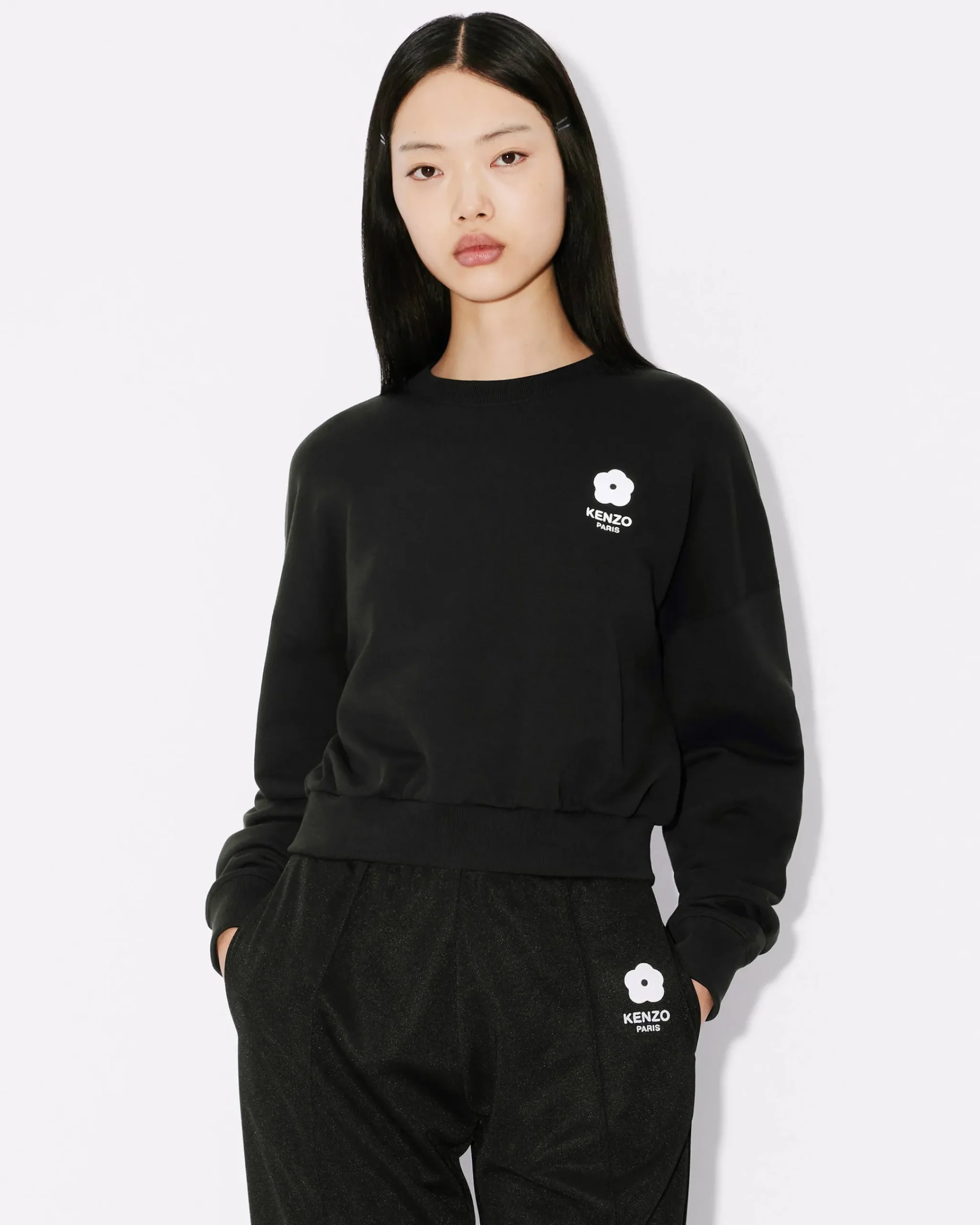 Cheap Sudadera corta bordada 'Boke Flower 2.0' Mujer Sudaderas y Hoodies
