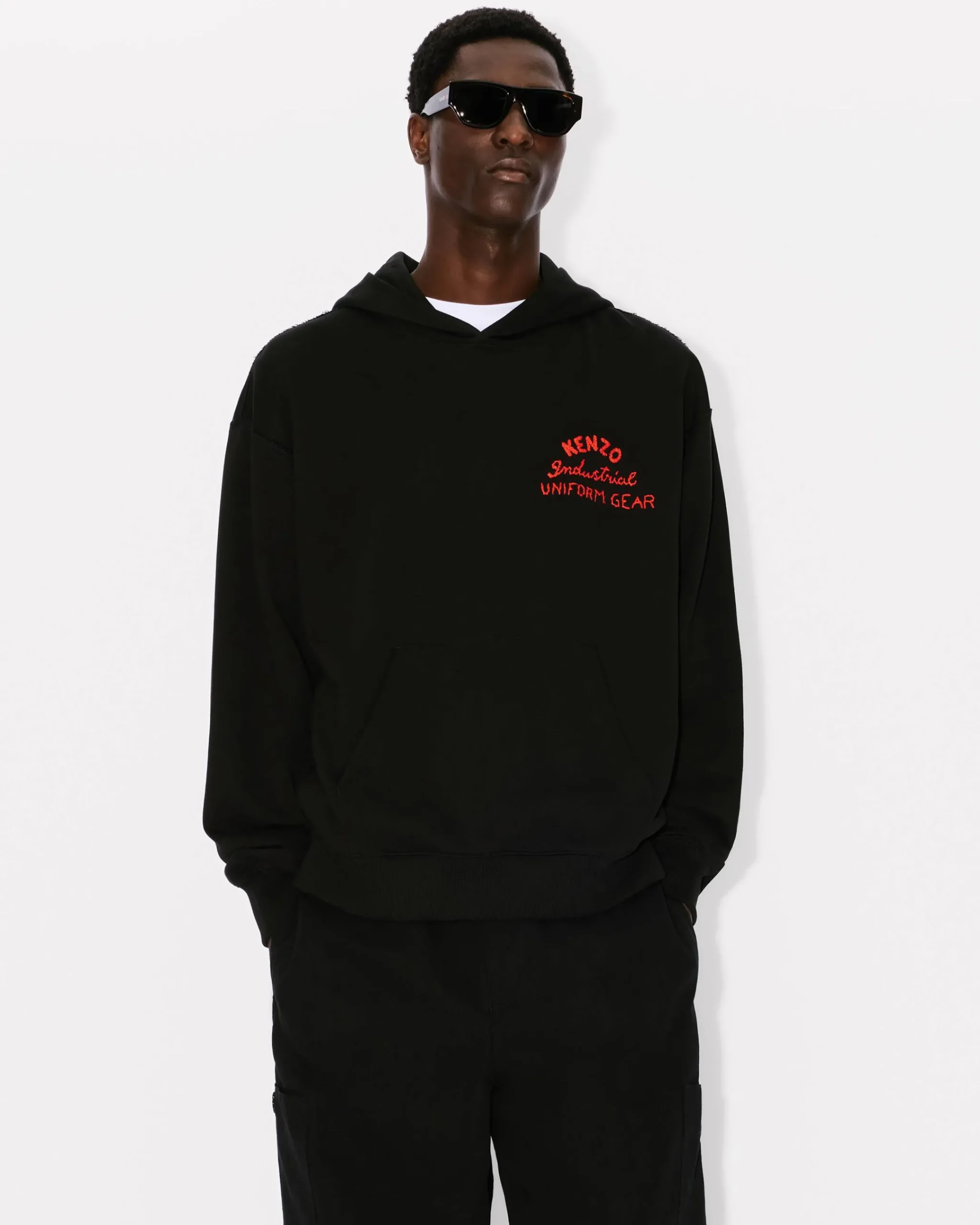 Best Sale Sudadera oversize con capucha y bordado ' Drawn Varsity' Hombre Sudaderas y Hoodies|Novedades