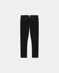 Best Vaqueros Bara slim con bordado ' Drawn Varsity' Hombre Denim|Pantalones