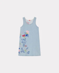Sale Vestido sin mangas bordado ' Drawn Flowers' Mujer Denim|Vestidos y Faldas