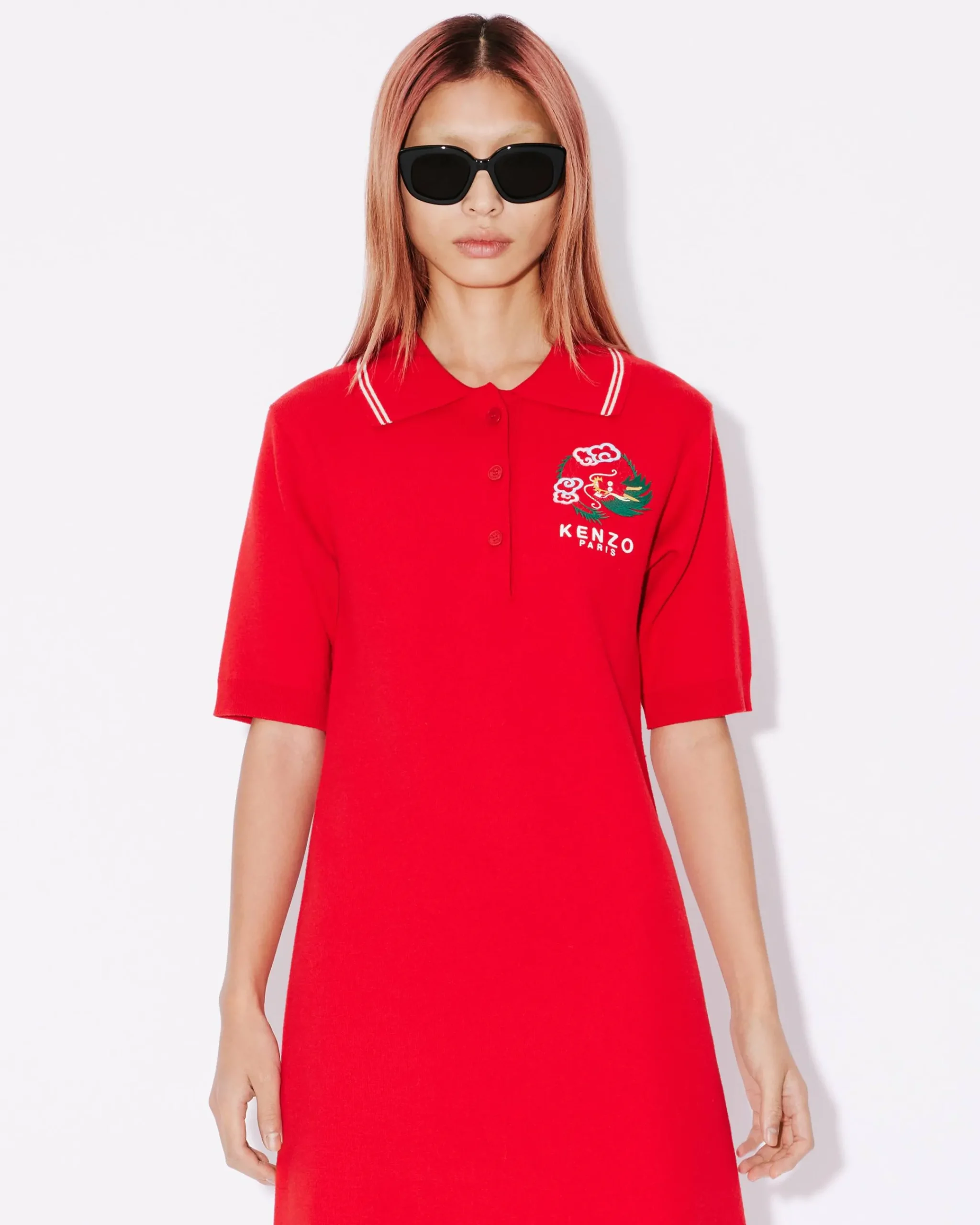 Clearance Vestido tipo polo bordado &lsquo;Year of the Dragon&rsquo; Mujer Vestidos y Faldas